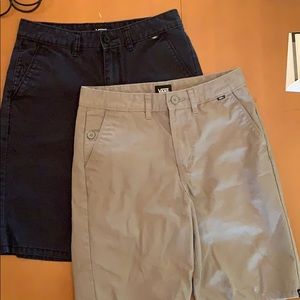 Two pairs of Vans casual shorts
